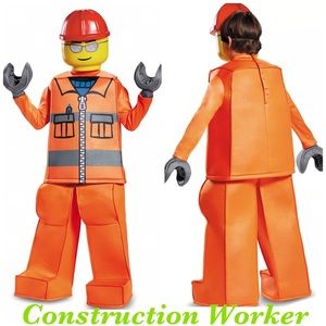 Kids Construction Worker Costume - Orange